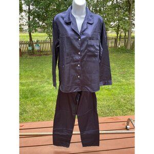 Vintage Heads-Up Sleepwear Navy Blue Button-Up Pajama Set S